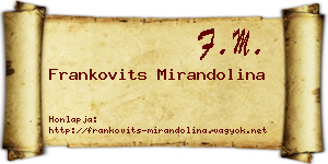Frankovits Mirandolina névjegykártya